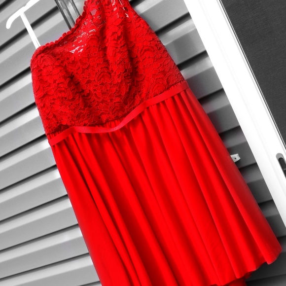 David's Bridal Dresses & Skirts - NWT Red David's Bridal one shoulder short dress